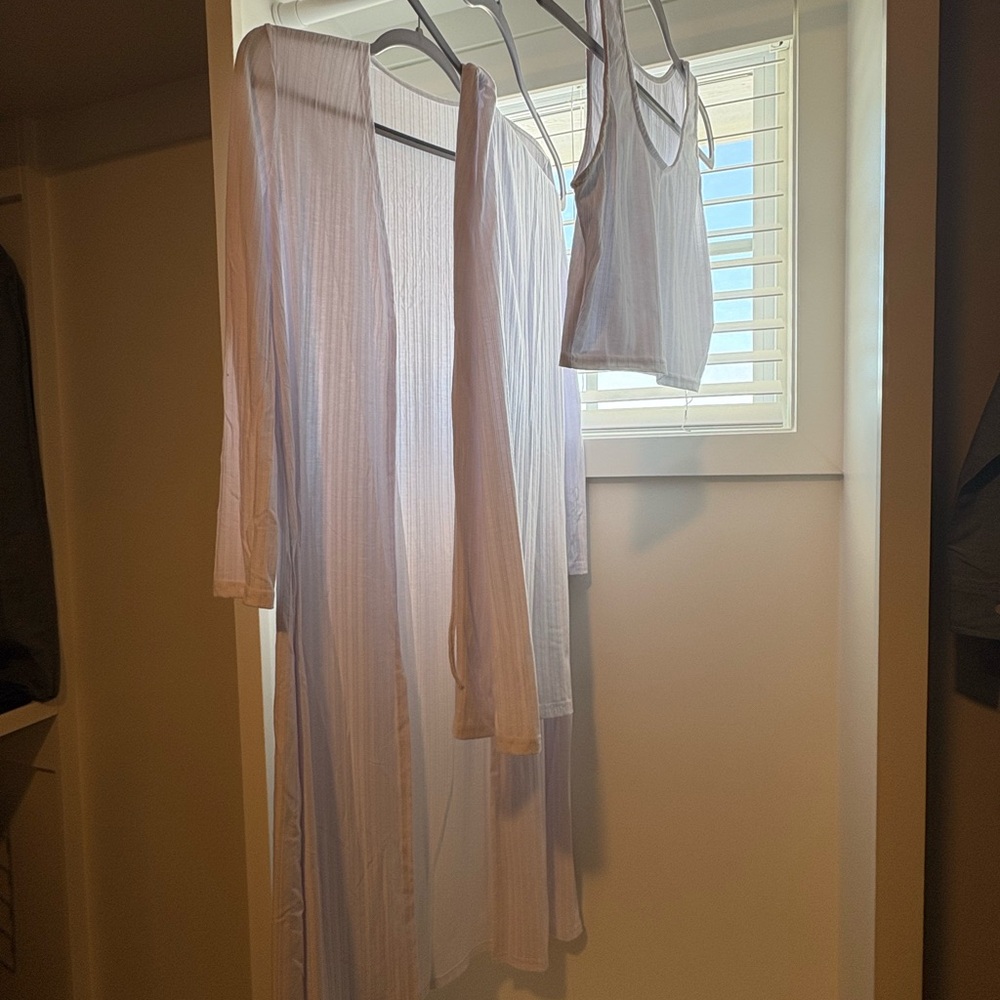Luxurious White Robe and Sleepwear Set